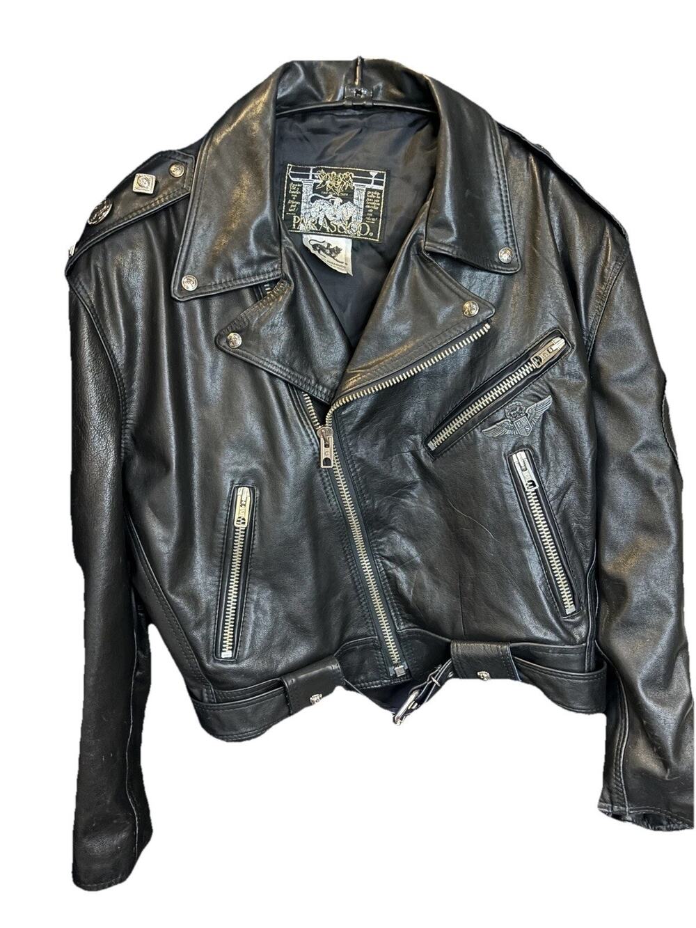 PARASUCO Black Leather Vintage Men’s Jacket SZ M SPECIAL FORCES. MINT!!